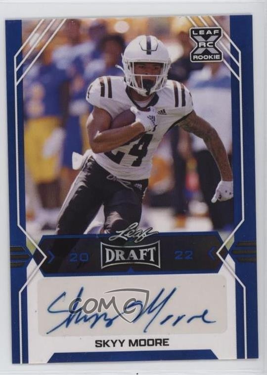 2022 Leaf Draft Blue Skyy Moore #BA-SM3 Rookie Auto RC 4at