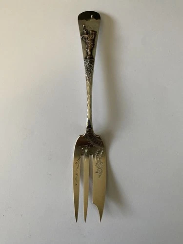 Gorham Sterling Silver & Other Metals Pastry/Pie Fork Featuring a Juggler 1880's
