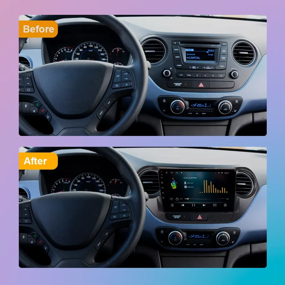 9" Autoradio CarPlay Für Hyundai i10 2013-2016 Android 14 GPS DAB+ AHD 2GB+32GB - Bild 2 von 4