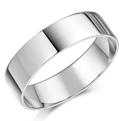 Platin Ehering leicht flach hofförmig 6 mm Band UK punziert 950