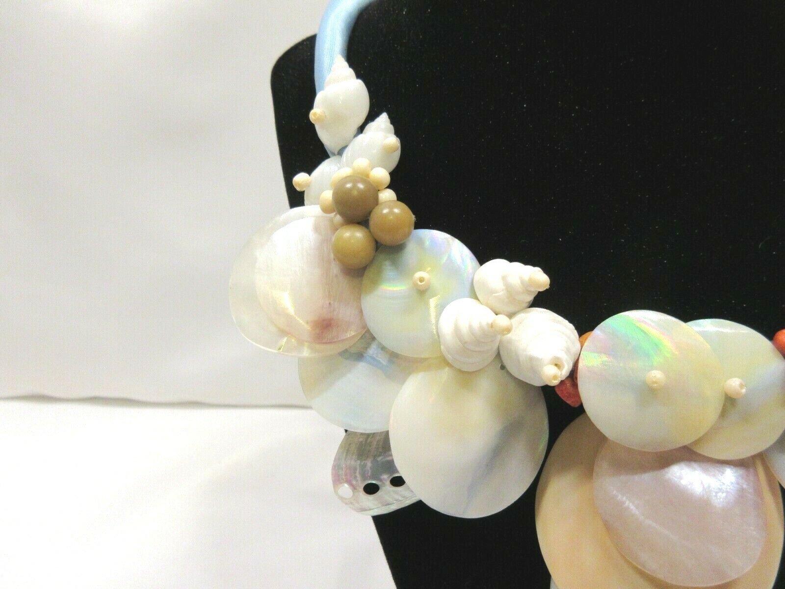 Very Unique Boho Handmade Statement Necklace MOP … - image 3