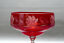 Miniaturansicht 3  - Rote Fussschale, Obstschale, sehr guter Rosenschliff, eckiger Fuss, Ø 18,0 cm