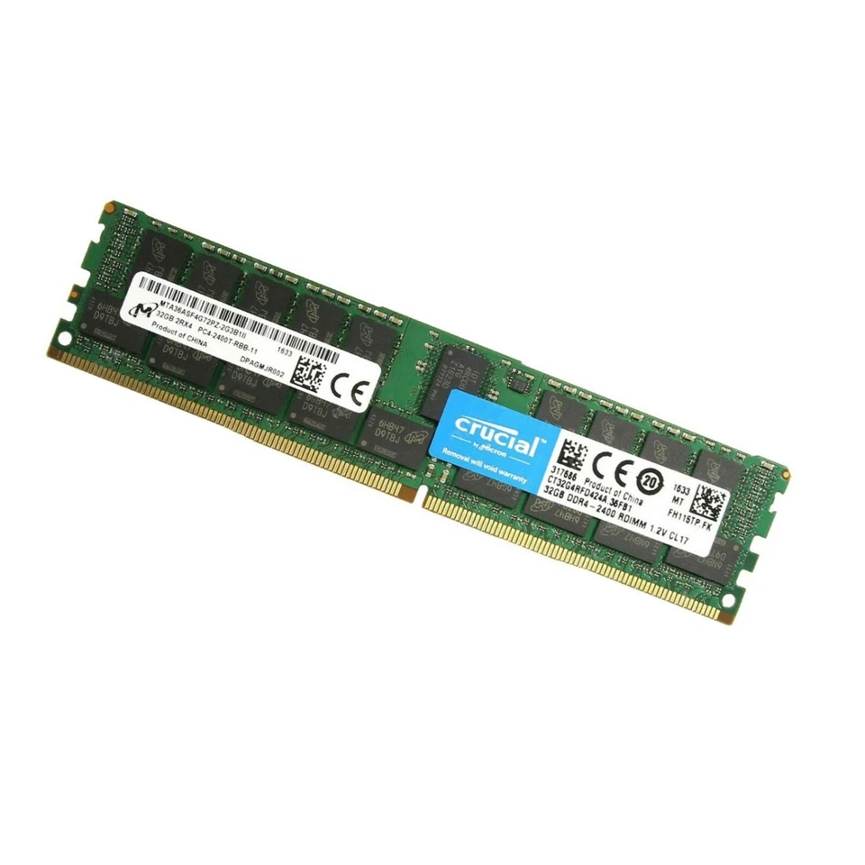 Crucial 128GB (4X32GB) DDR4 2400MHz PC4-19200 ECC Registered Server RDIMM Memory - Image 4 of 4