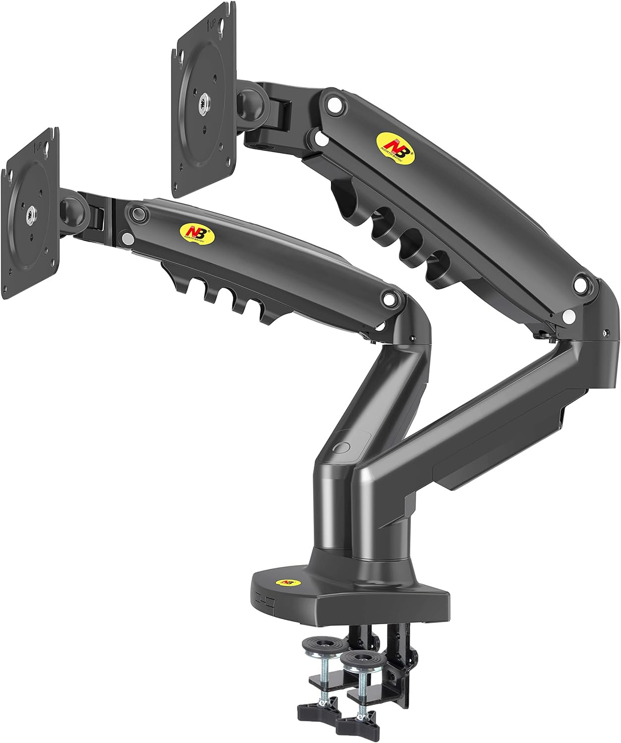 Bras Double Écran PC Orientable et Inclinable pour Moniteur LED LCD 17-27"