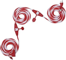 DEWENWILS 25FT Candy Cane Outdoor Christmas Extension Cord Multiple Outlets Plug