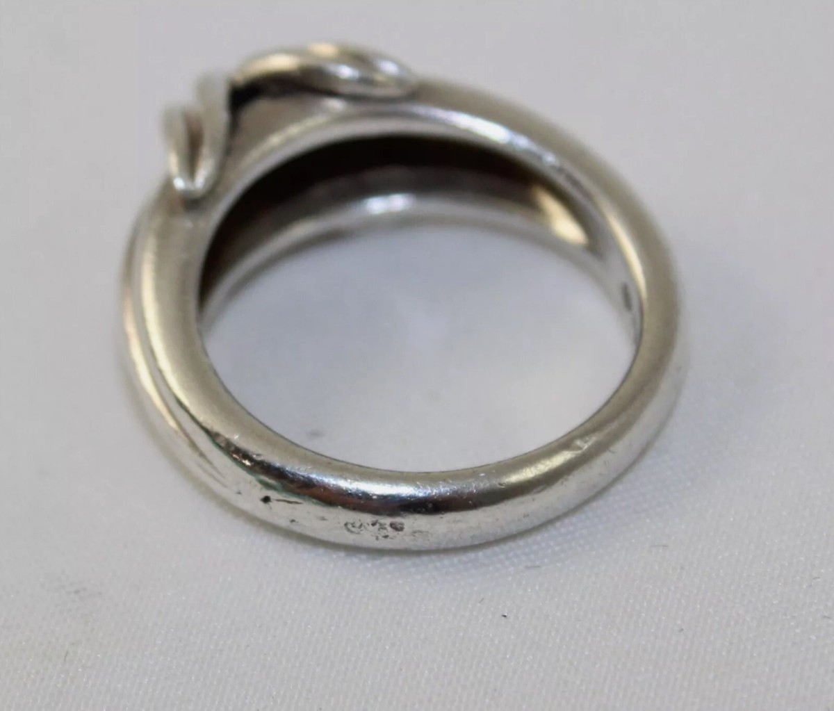 Tiffany & Co. Sterling Silver 1990 Crossover Kiss Ring Size