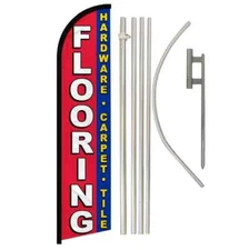 Flooring Windless Full Curve Advertising Banner Flag & Pole Kit