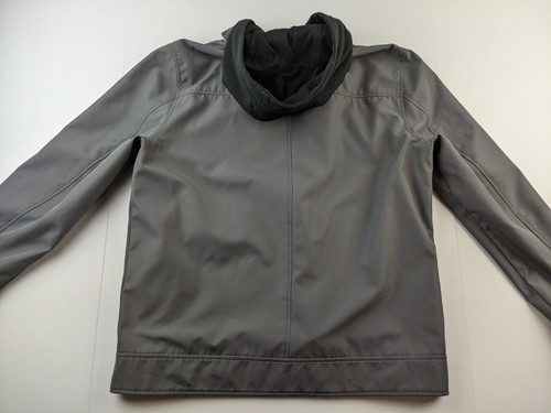 Wilsons Leather Jacket Men M Gray Removable Hood Lined Outerwear Outdoor Classic - Picture 2 of 13