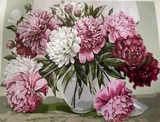 ArtBud Paint By Number Kit For Adults - Flowers - DIY Painting By Numbers Canvas