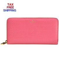 Kate Spade Neda Grey Street Exotic Leather Zip Around Clutch Wallet Pink Kate Spade Neda Grey Street Exotic Leather Zip Around Clutch Wallet Pink