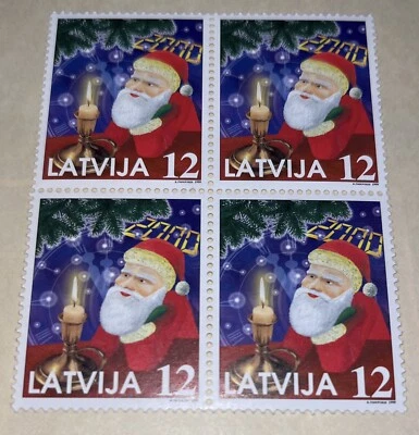 Sellos de Letonia 1999 Christmas Stamps, bloque de 4 sellos - Imagen 1 de 2