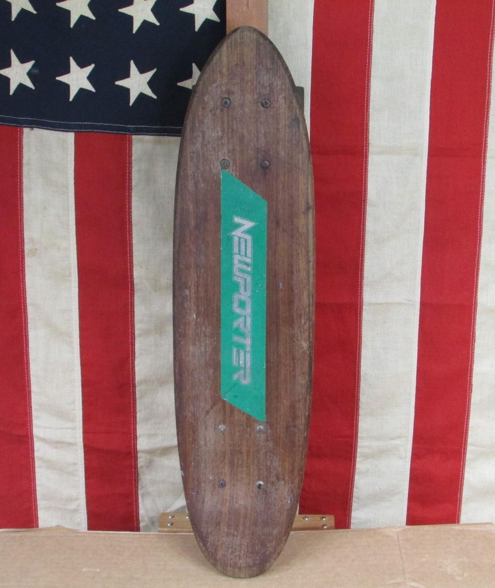 Vintage 1970s Newporter Wood Jimbo Mpl Skateboard Variflex w