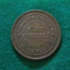 SHOWBIZ PIZZA PLACE Restaurant Vintage Arcade Video Game Play Token Metal Coin