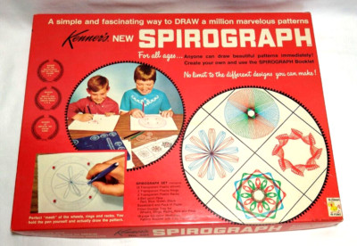 Kenner SPIROGRAPH #401 FIRST ISSUE Includes Instructions. Cardboard, Pins Vtg 67