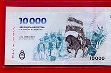 2024 ! NEW ! Argentina 10,000 Pesos P 369 NEW 2024 UNC Suffix K Diez MIL 10000