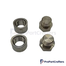 2 Sets O2 Oxygen Sensor Weld On / Weld In Bung Plug & Nut Cap Kit M18 x 1.5 US