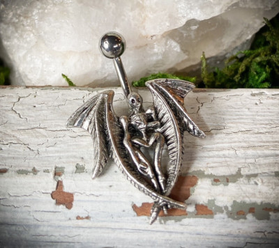 1pc Gothic Angel of Dore Belly Ring Navel Naval Winged Demon Devil Wings Jewelry