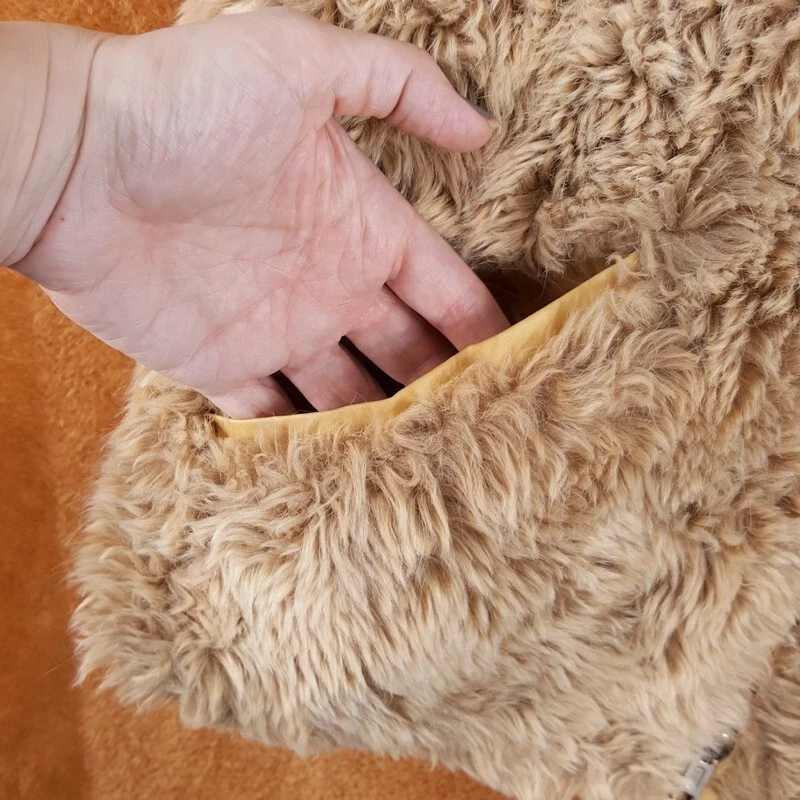 Chaleco BOGNER Mujer Talla 10 Tostado Reversible Imitación Piel Nylon Cremallera Invierno Bolsillos Foto 4 de 4