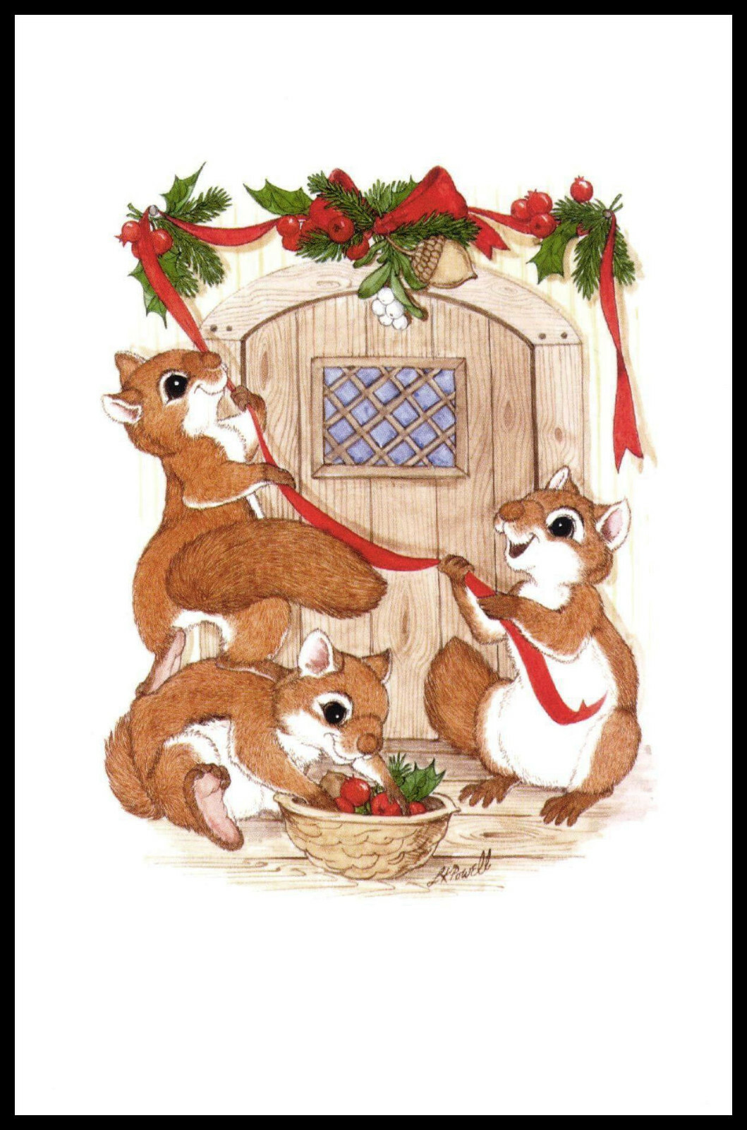 American Greetings Linda K Powell Christmas Squirrel Card 022inv Ebay