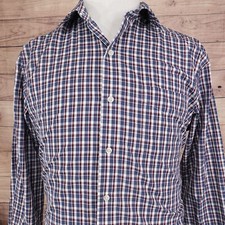 VAN HEUSEN CLASSIC FIT PLAID CHECK BUTTON DOWN SHIRT MENS SZ L 16-16.5