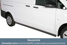 Schwellerrohre SCHWARZ ohne Tritt f&uuml;r Mercedes Vito W639 Bj.10- Edelstahl T&Uuml;V
