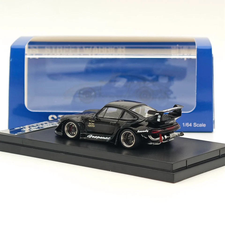 Street Warrior SW 1/64 Porsche RWB 993 спортивный автомобиль литая модель автомобиля ограниченного черный - Изображение 3 из 4