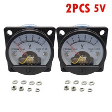 2X DC 0-5V Analog Voltmeter Analogue Voltage Panel Meter SO45 Directly Connect F
