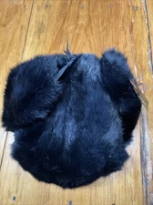 surell fur Hat Rabbit Black Ear Flaps 