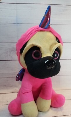 Pug Pegasus Plush Stuffed Animal Unicorn Dog Puppy Classic Toy Co 18”  Hoodie