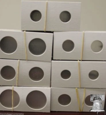 100 Assorted Size 2X2 Cardboard Mylar BCW Coin Holder Flips US Mint Variety Flip