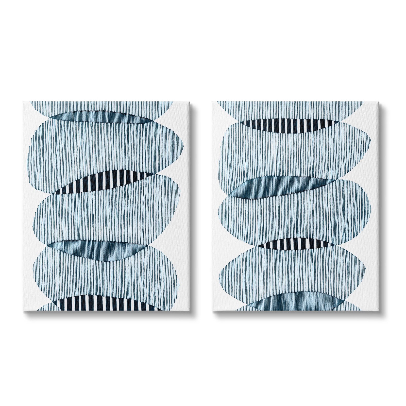Overlapping Circles Abstraction 2 Piece Canvas Wall Art Set Design by Nikki G...