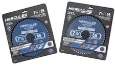 🌹 Lot of 2 Hercules 7 1/4 inch 56T Metal Cutting Saw Blade 57712