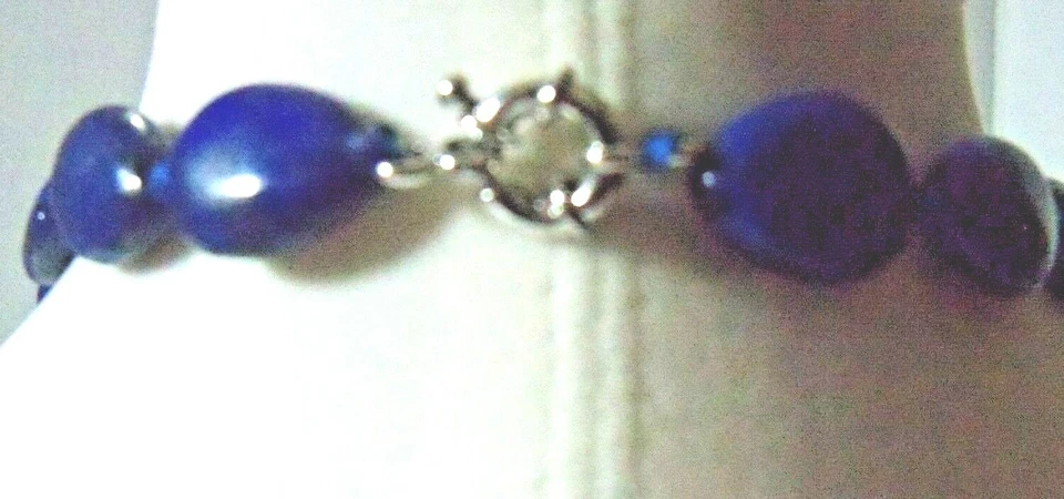 美丽的蓝色青金石手工打结吊坠和耳环 #18 — 第 4/4 张图片