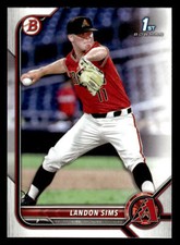 2022 Bowman Draft #BD-72 Landon Sims Card Arizona Diamondbacks