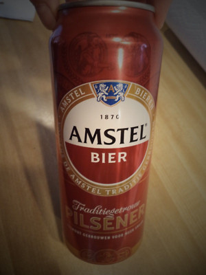 AMSTEL PILSENER TRADITIEGETROUW BIER 500ml ALUMINUM STATAB BAR CODE BEER CAN