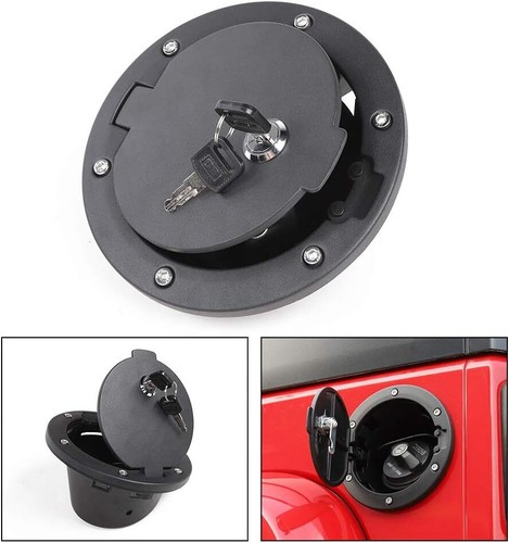 Locking Gas Tank Cap Fuel Filler Door Cover for Jeep Wrangler JK Unlimited 07-18 - Picture 11 of 12