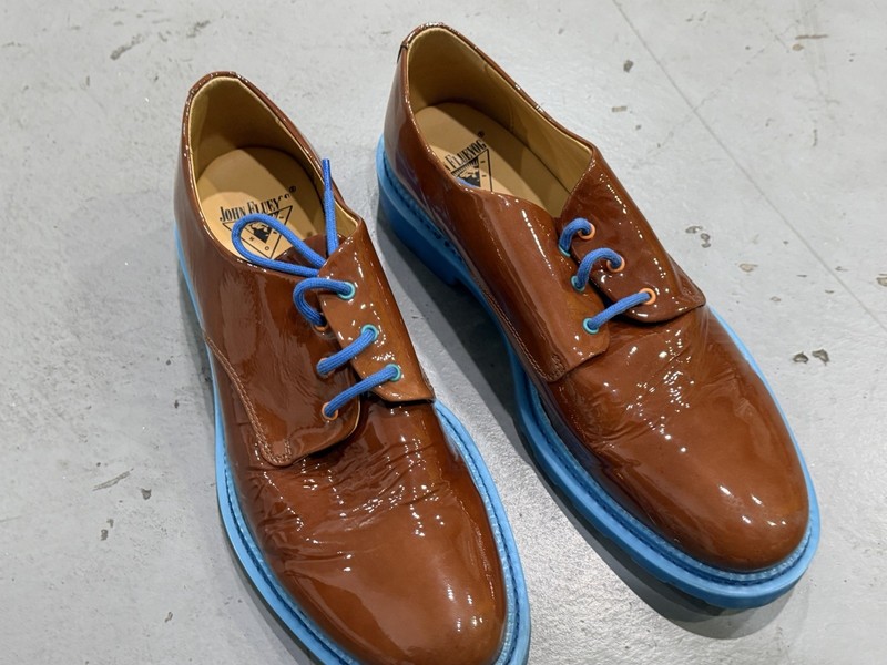 John Fluevog Men’s Patent Leather  GUARDIAN ANGEL WINNIE/Blue Sole M 10.5