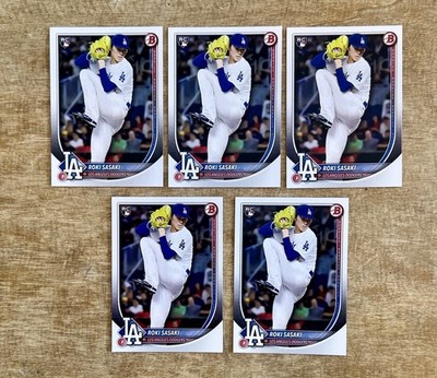 Lot (5) Roki Sasaki 2025 Bowman Rookie #12 LA Dodgers RC lot x5