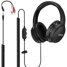 19.5Ft / 6M Extra Long Cord Headphones for TV PC with Volume Control, Spring ...