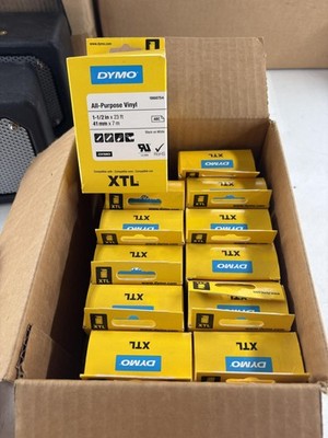 Dymo XTL 1868751 All-Purpose Vinyl Label Tape 1/2in Black On White New Lot 13