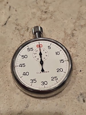 Swiss Made Cletimer Mechanical Wind Up Vintage Stopwatch