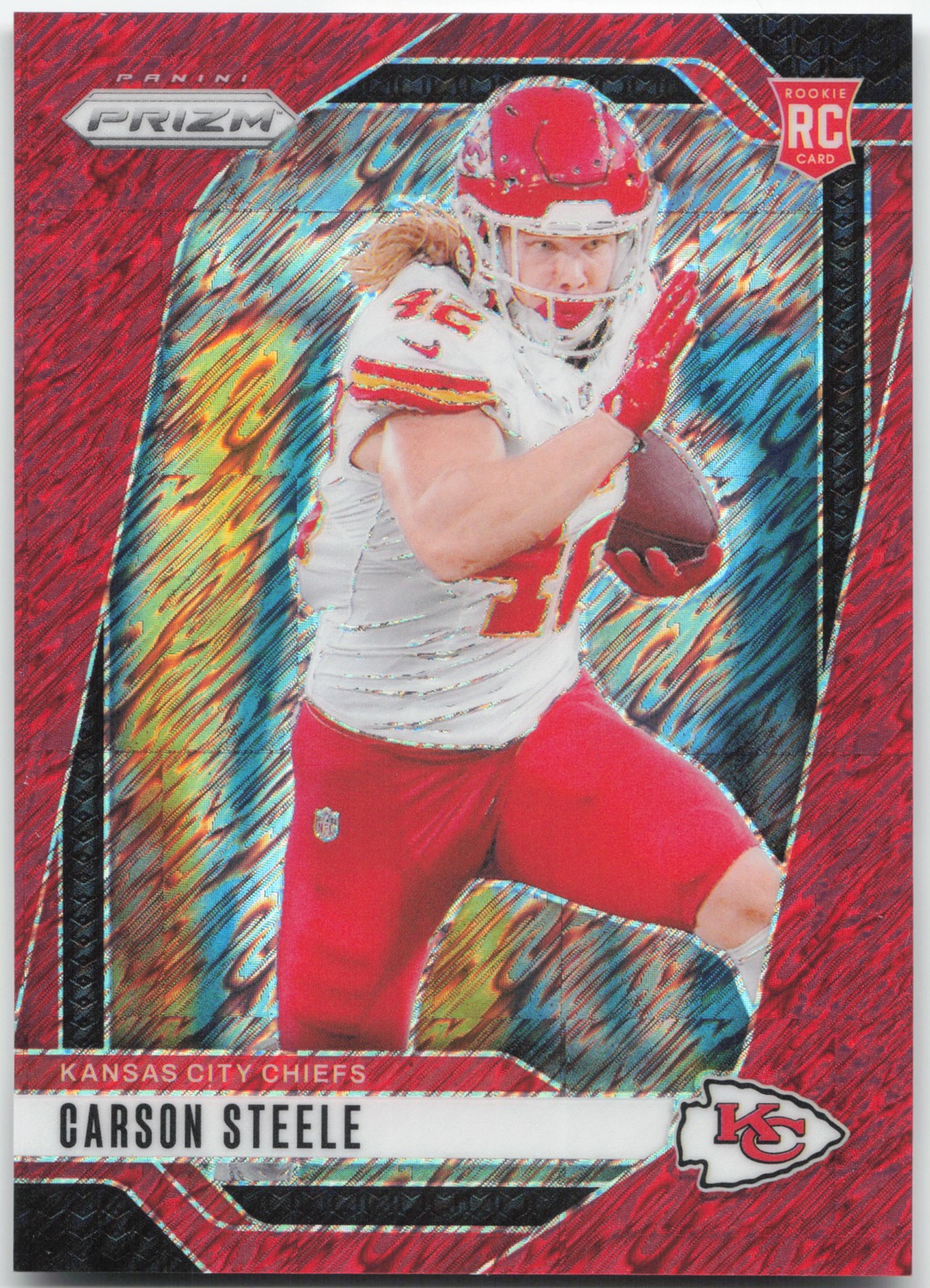 2024 Panini Prizm #377 Carson Steele Red Shimmer #/35