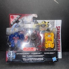 Transformers Tiny Turbo Changers Optimus Prime Steelbane Bumblebee Figures Set 3