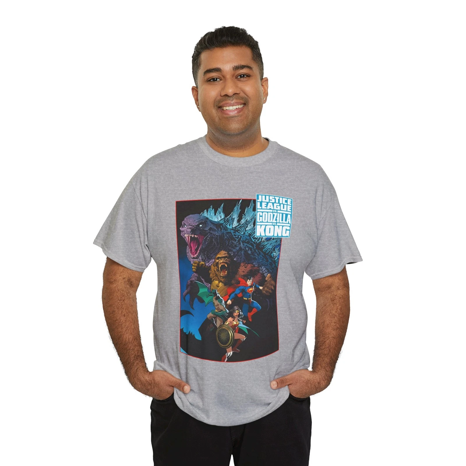 Justice League Vs god zilla Vs Kong T-Shirt - Dan Mora Art - Superman - DC Comics