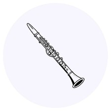 24 x 'Clarinet' Stickers -  for Crafts, Scrapbooking and Labelling (SK00079089)