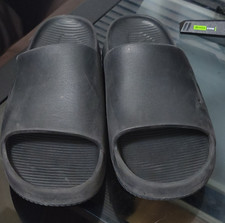 Nike Men  s Black Slide Sandals Slip-On Open Toe Logo Rubber Upper US 5