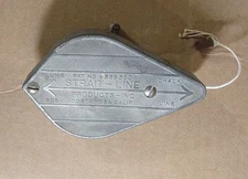 Vintage Strait-Line Products Inc Costa Mesa Calif Chalk Line Reel Plumb Bob