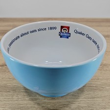 Quaker Oats So Simple Breakfast Porridge Cereal Ceramic Blue Bowl Collectable