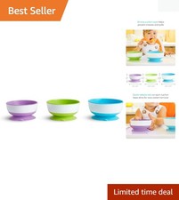 Durable Silicone Baby Suction Bowls 3 Pack - Perfect for Mess-Free Feeding