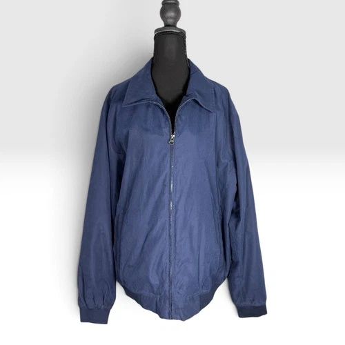Boeing Mens Large Navy Blue Bomber Windbreaker Jacket Full Zip Aviation - product listing photo